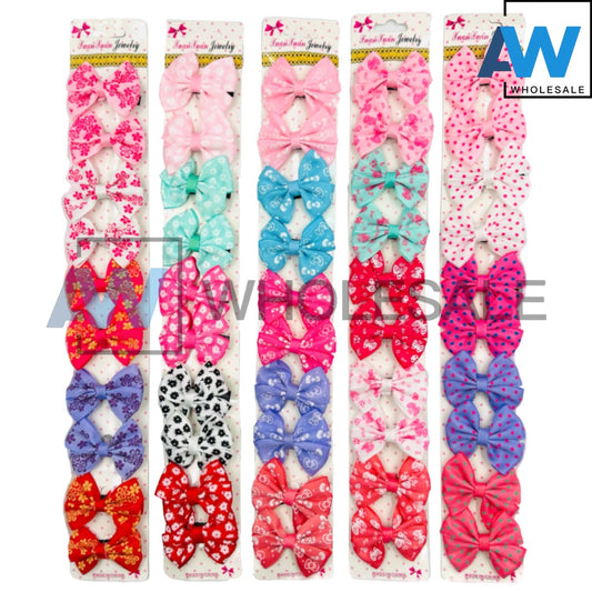 HPN-131A (10 pcs) Fabric Ribbon Hair Clips