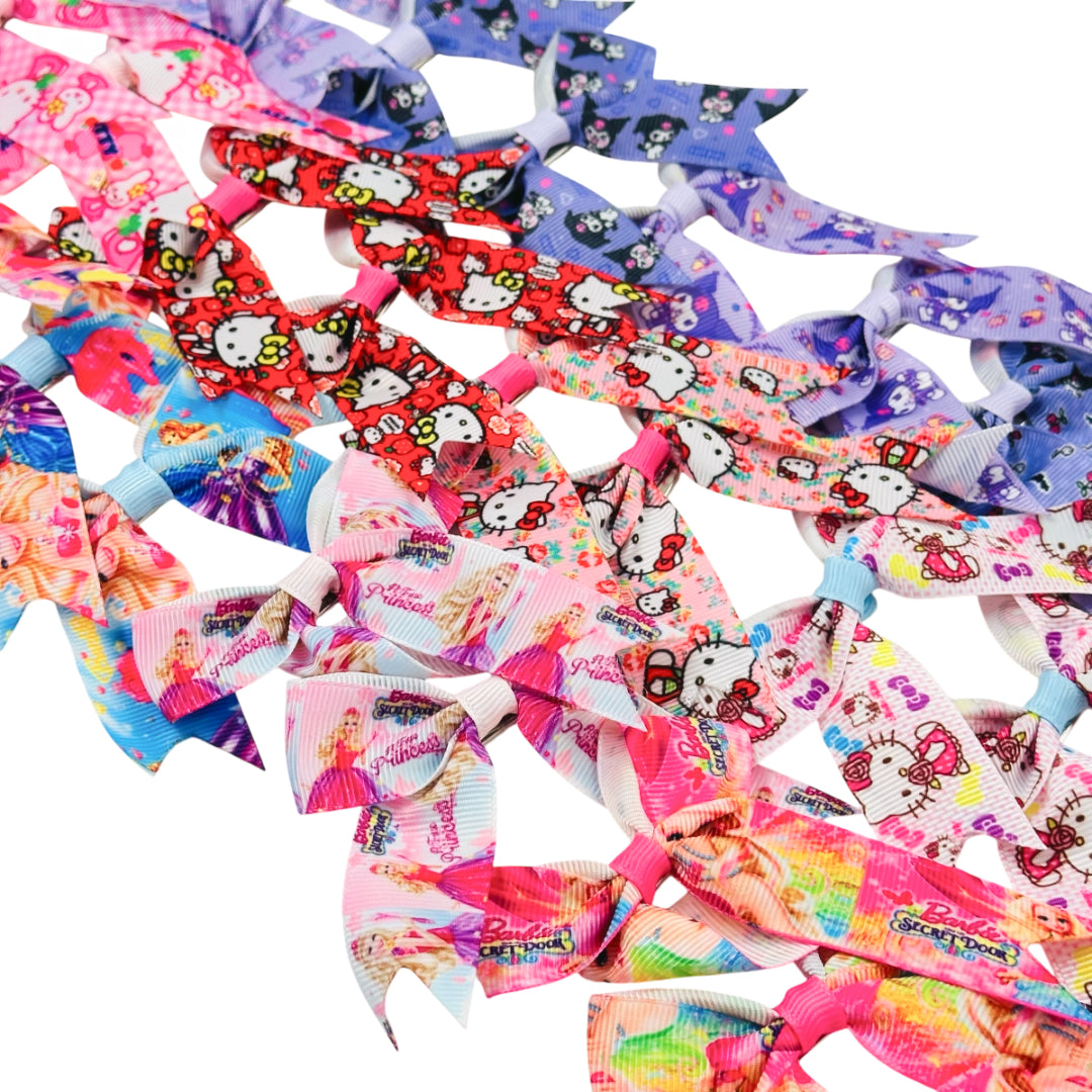 HPN-134 (10 pcs) Pattern Ribbon Hair Clips