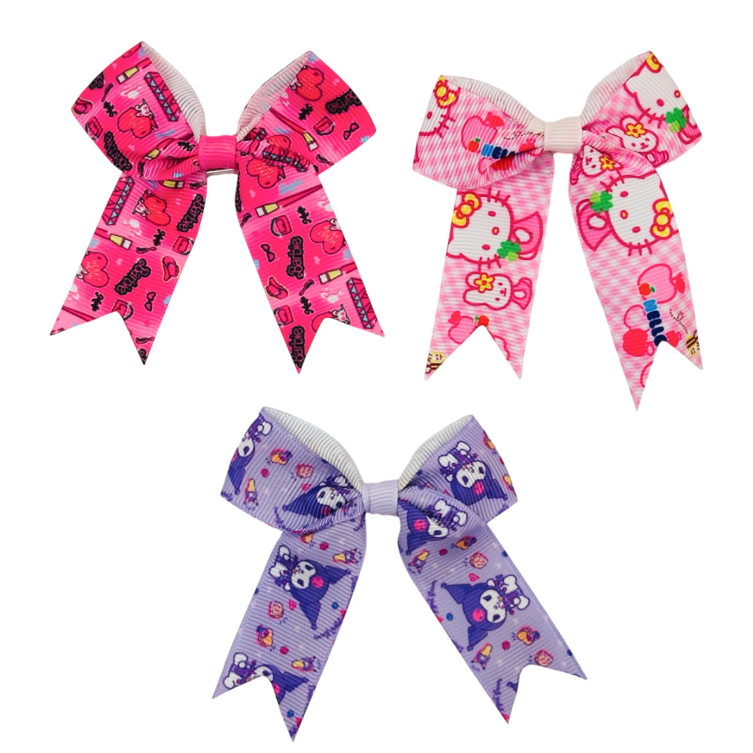 HPN-134 (10 pcs) Pattern Ribbon Hair Clips