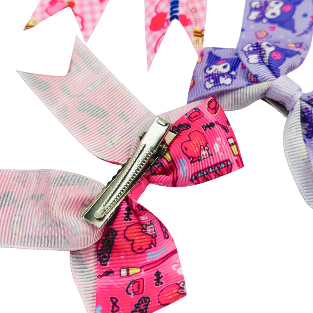 HPN-134 (10 pcs) Pattern Ribbon Hair Clips