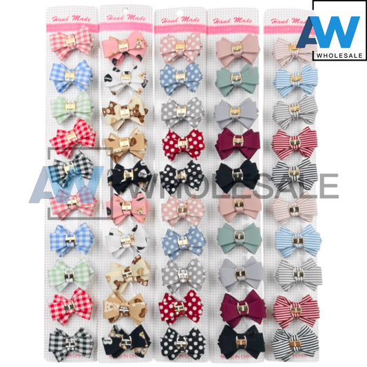HPN-1486 (10 pcs) Textile Ribbon Hair Clips