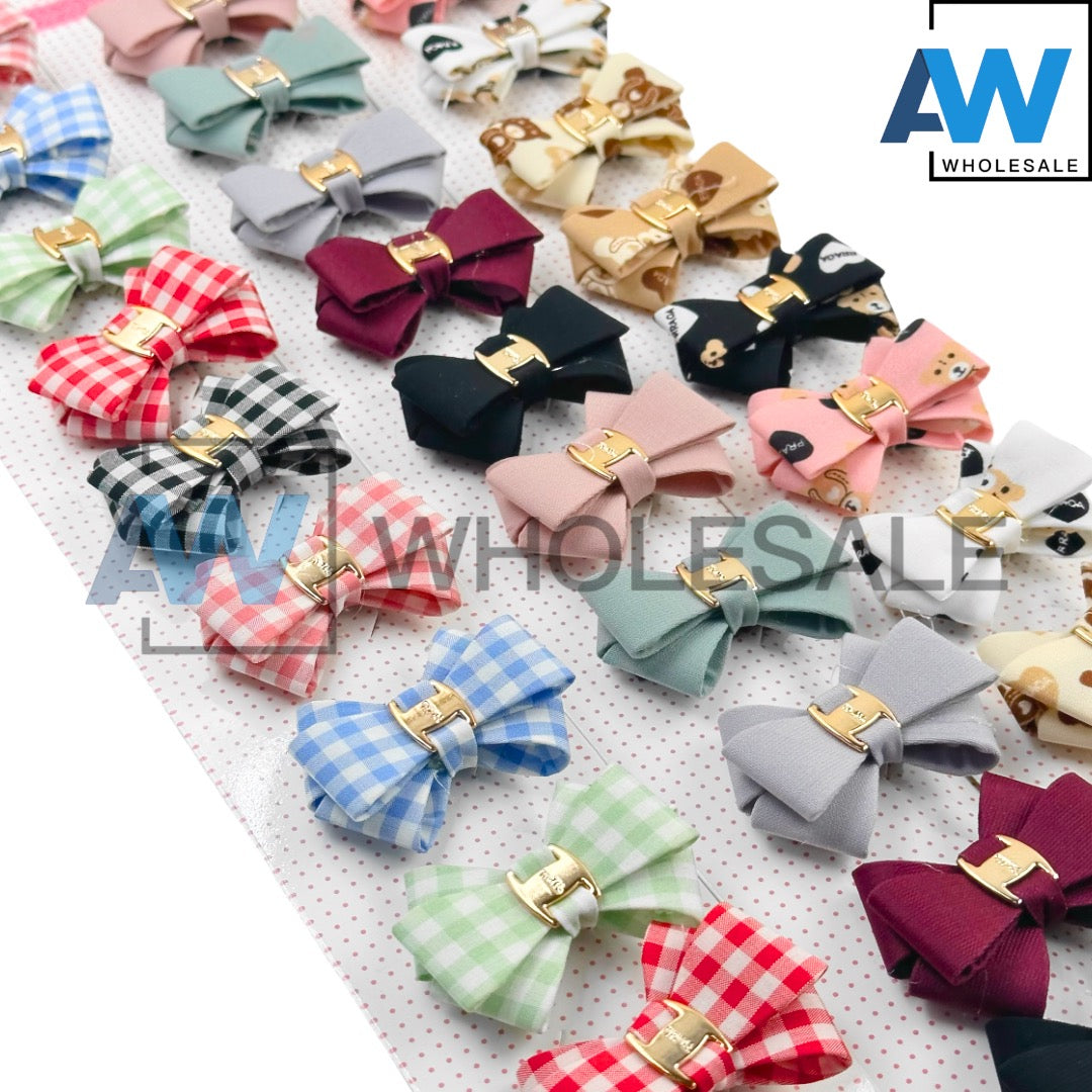 HPN-1486 (10 pcs) Textile Ribbon Hair Clips