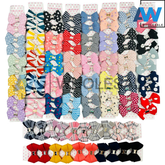 HPN-1487 (10 pcs) Textile Ribbon Hair Clips