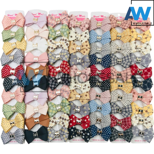 HPN-1487 (10 pcs) Textile Ribbon Hair Clips