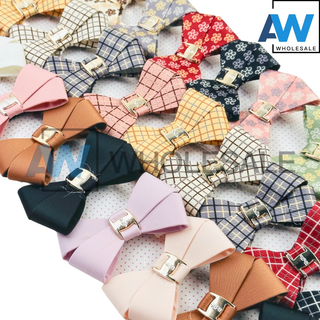 HPN-1487 (10 pcs) Textile Ribbon Hair Clips