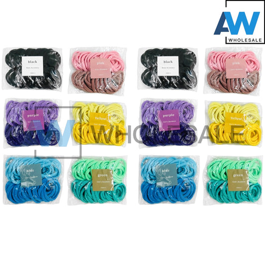 HPN-1515 (12 packs) Plain Fabric 40 in 1 Hair Tie Sets