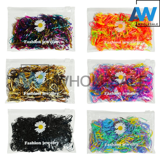 HPN-1537A (12 pouches) Resalable Pouch Elastic Hair Ties