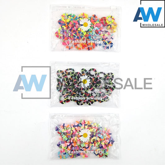 HPN-1539 (12 pouches) Fabric Mini Elastic Ties