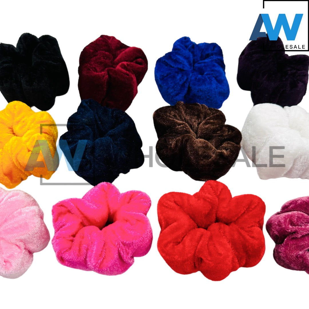 HPN-1541 (12 pcs) Velvet Flower Scrunchies