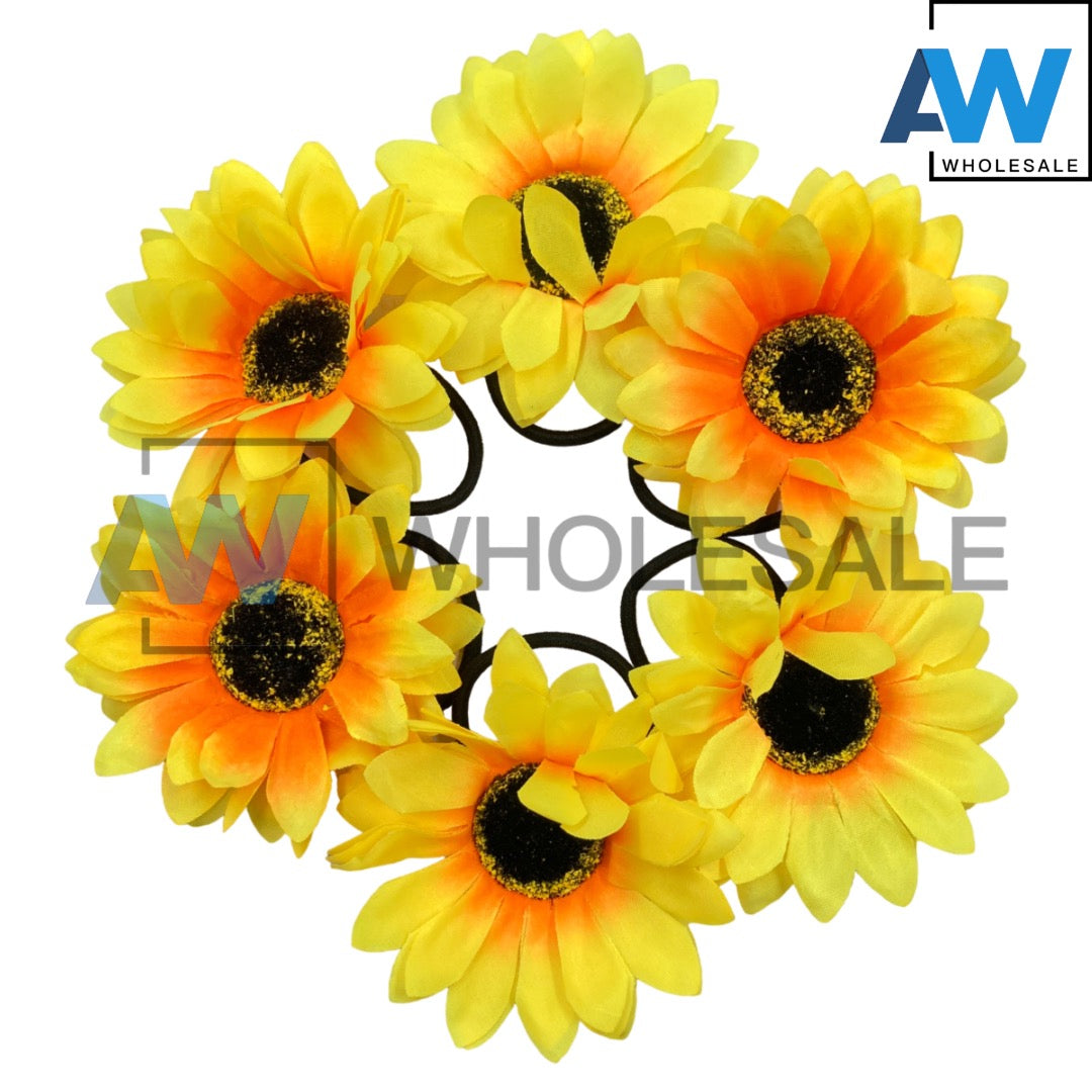 HPN-1658 (10 pcs) Sunflower Elastic Hair Ties
