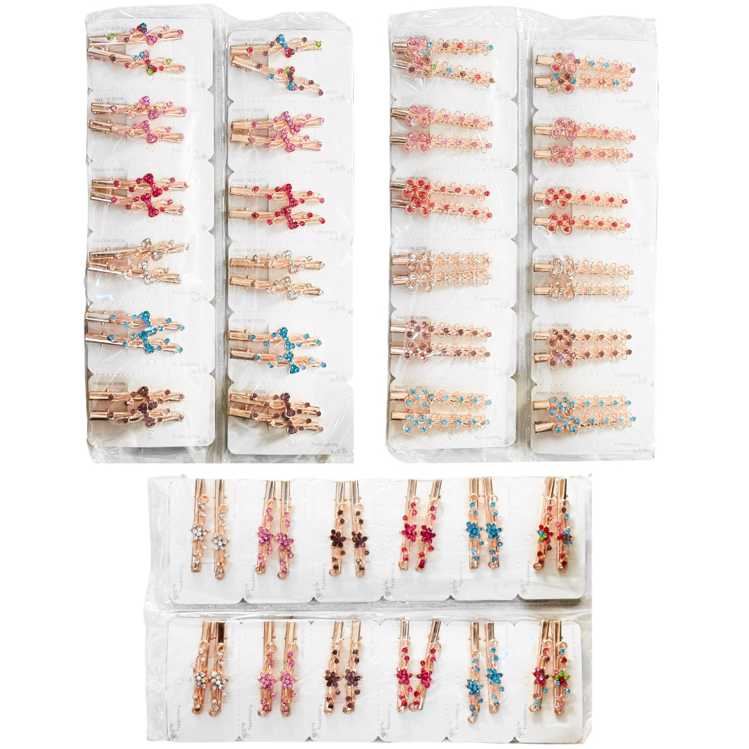 HPN-1743 (12 cards) 2 in 1 Metal Hair Clip Set