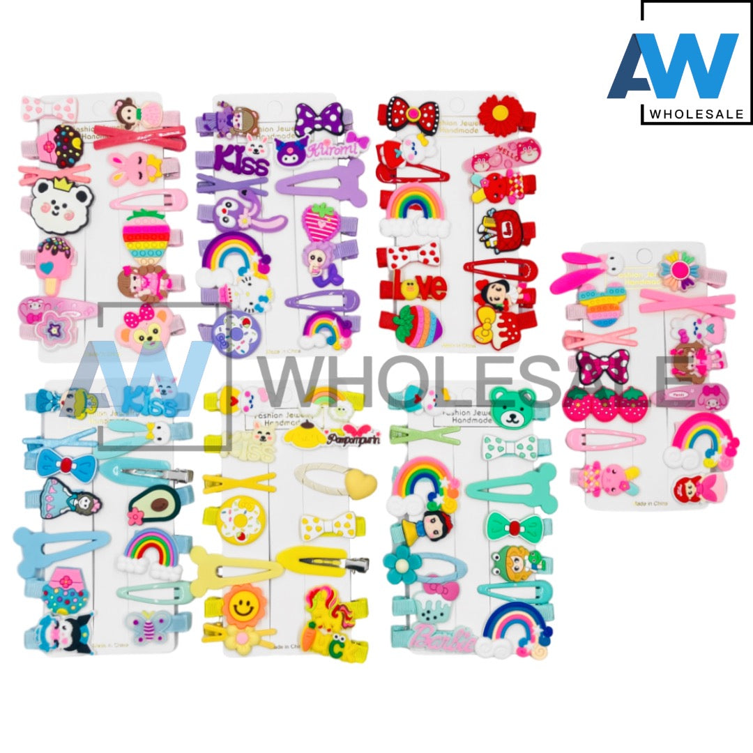HPN-1844A (1 card) 14 in 1 Character Hair Clips Set