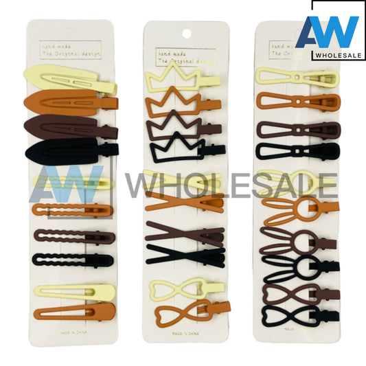 HPN-1857 (10 pcs) Matte Design Sectioning Hair Clips