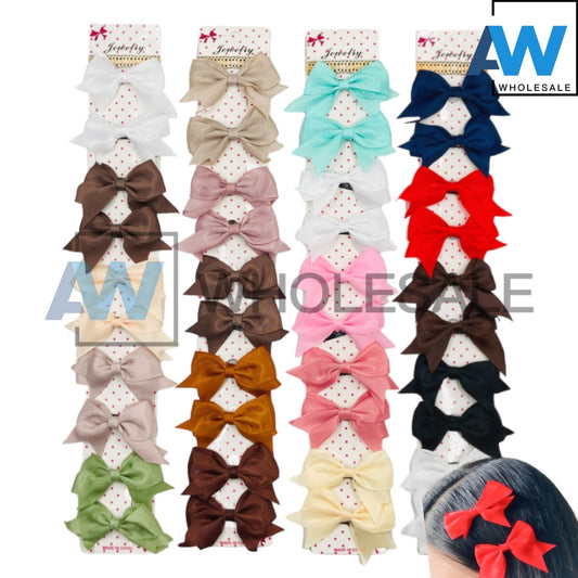 HPN-1859 (10 pcs) Fabric Ribbon Hair Clips