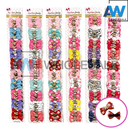 HPN-1888 (20 pcs) Plated Ribbon Hair Clips