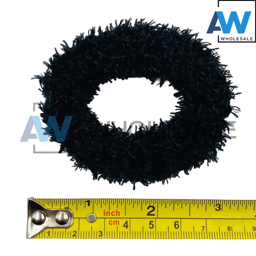 HPN-1927 (12 pcs) Fuzzy Scrunchies Hair Ties