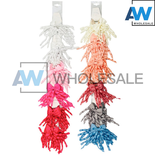 HPN-1980 (12 pcs) Satin Ribbon Hair Ties