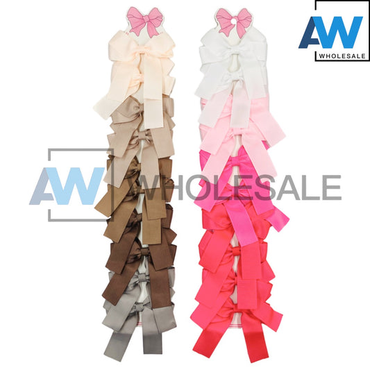 HPN-1983 (10 pcs) Satin Ribbon Hair Clips