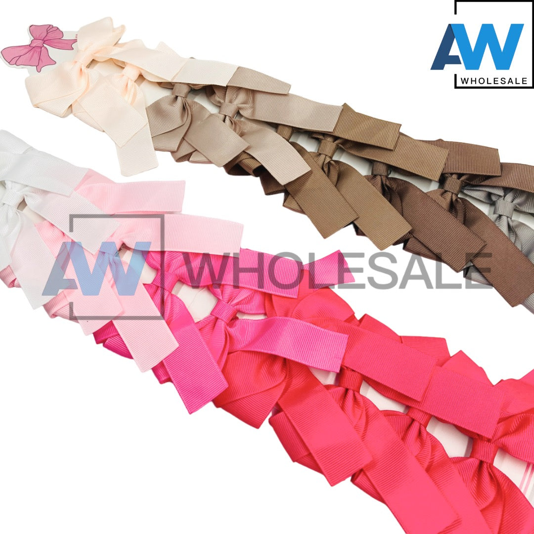 HPN-1983 (10 pcs) Satin Ribbon Hair Clips