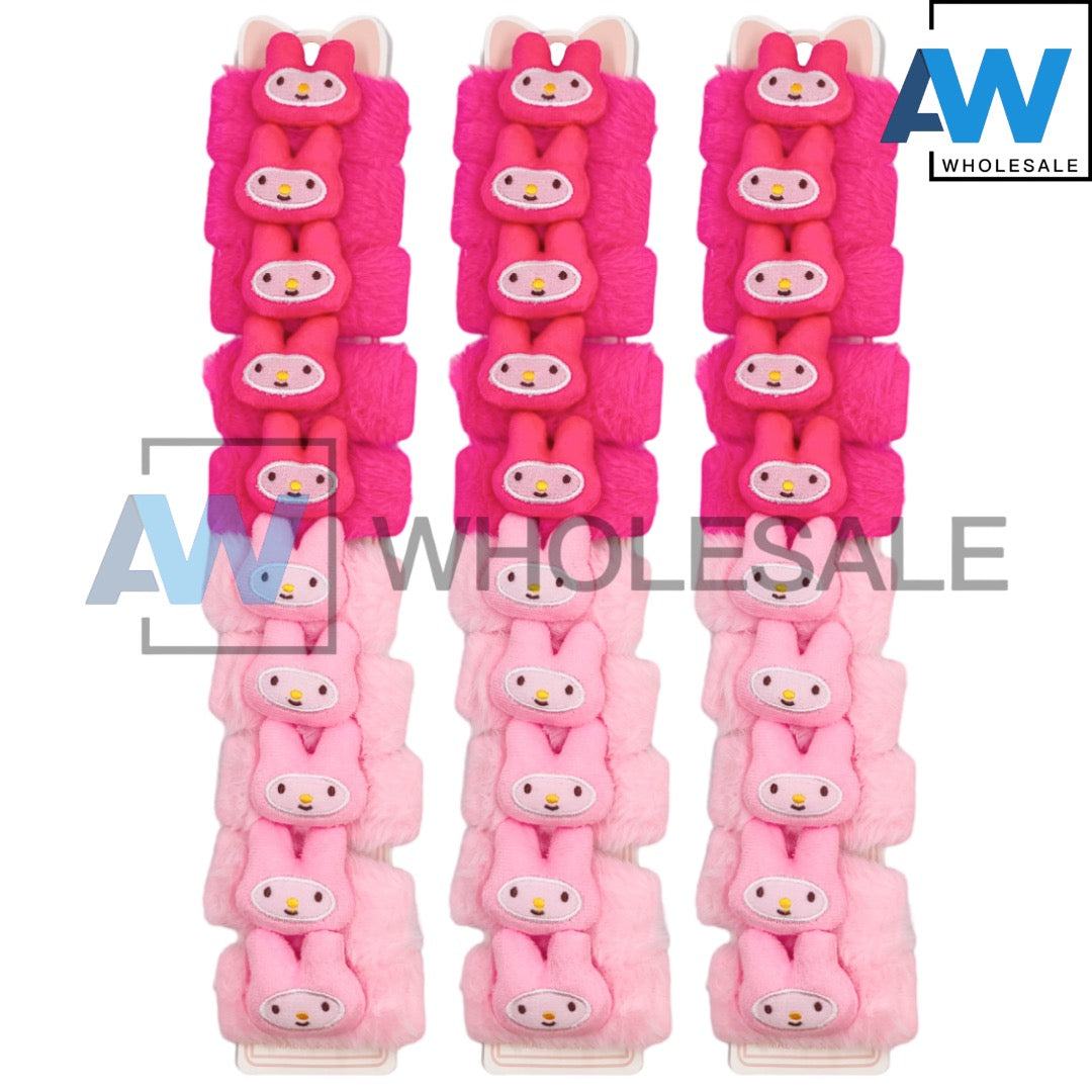 HPN-1992 (10 pcs) Character Faux Fur Hair Clips