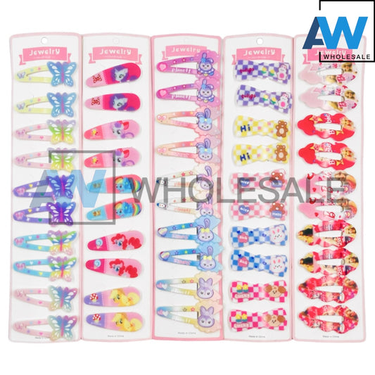 HPN-2034 (10 pcs) UV Printed Snap Hair Clips