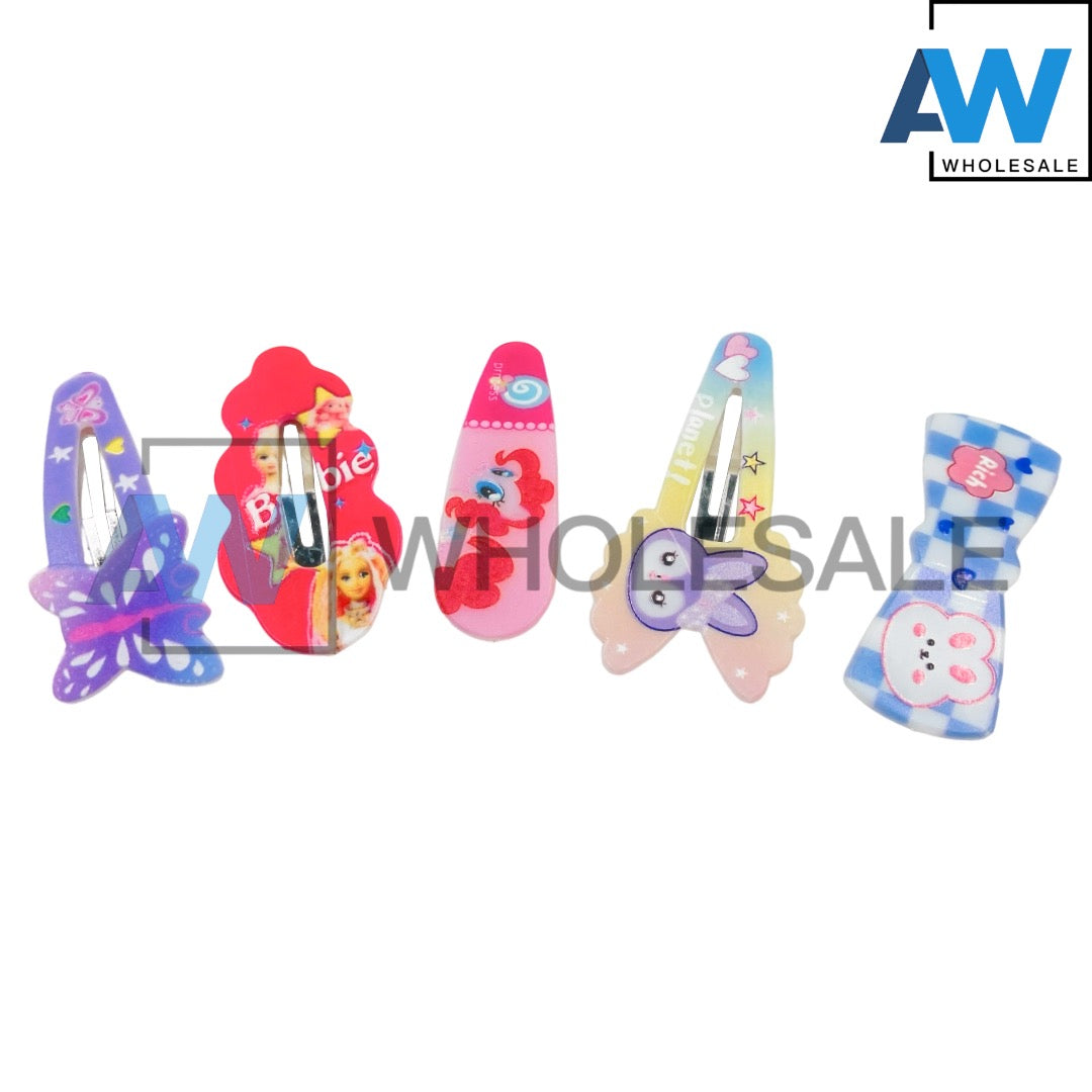 HPN-2034 (10 pcs) UV Printed Snap Hair Clips