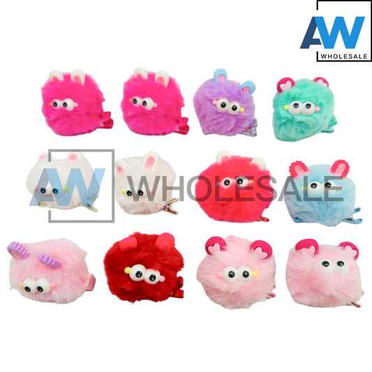 HPN-2057 (12 pcs) Mini Monster Hair Clips