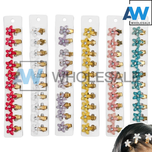 HPN-2076 (10 pcs) Acrylic Flower Hair Clips