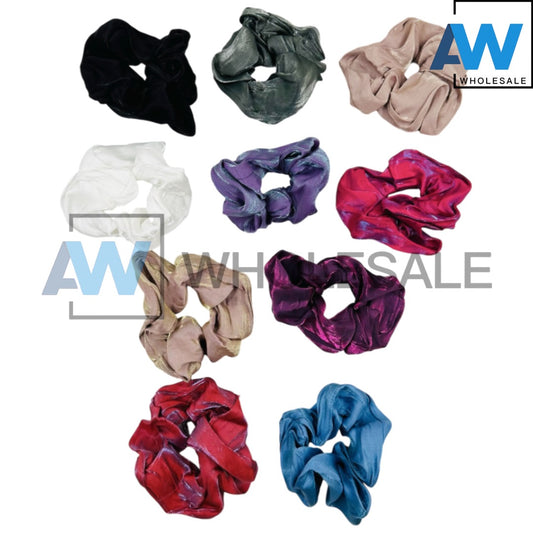 HPN-2114 (10 pcs) Metallic Silk Fabric Scrunchies