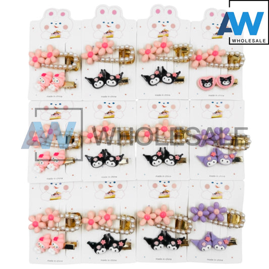 HPN-2166 (12 cards) K Character 2 in 1 Hair Clip Set