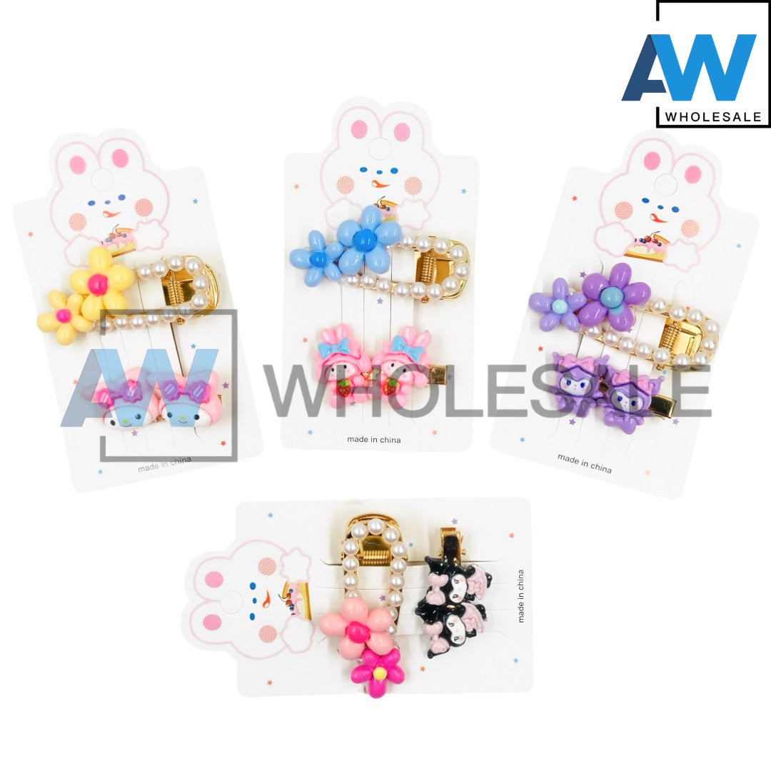 HPN-2166 (12 cards) K Character 2 in 1 Hair Clip Set