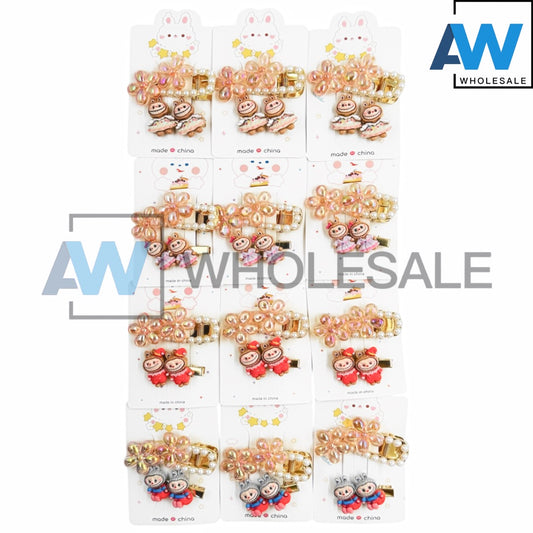 HPN-2167A (12 cards) Character 2 in 1 Hair Clip Set