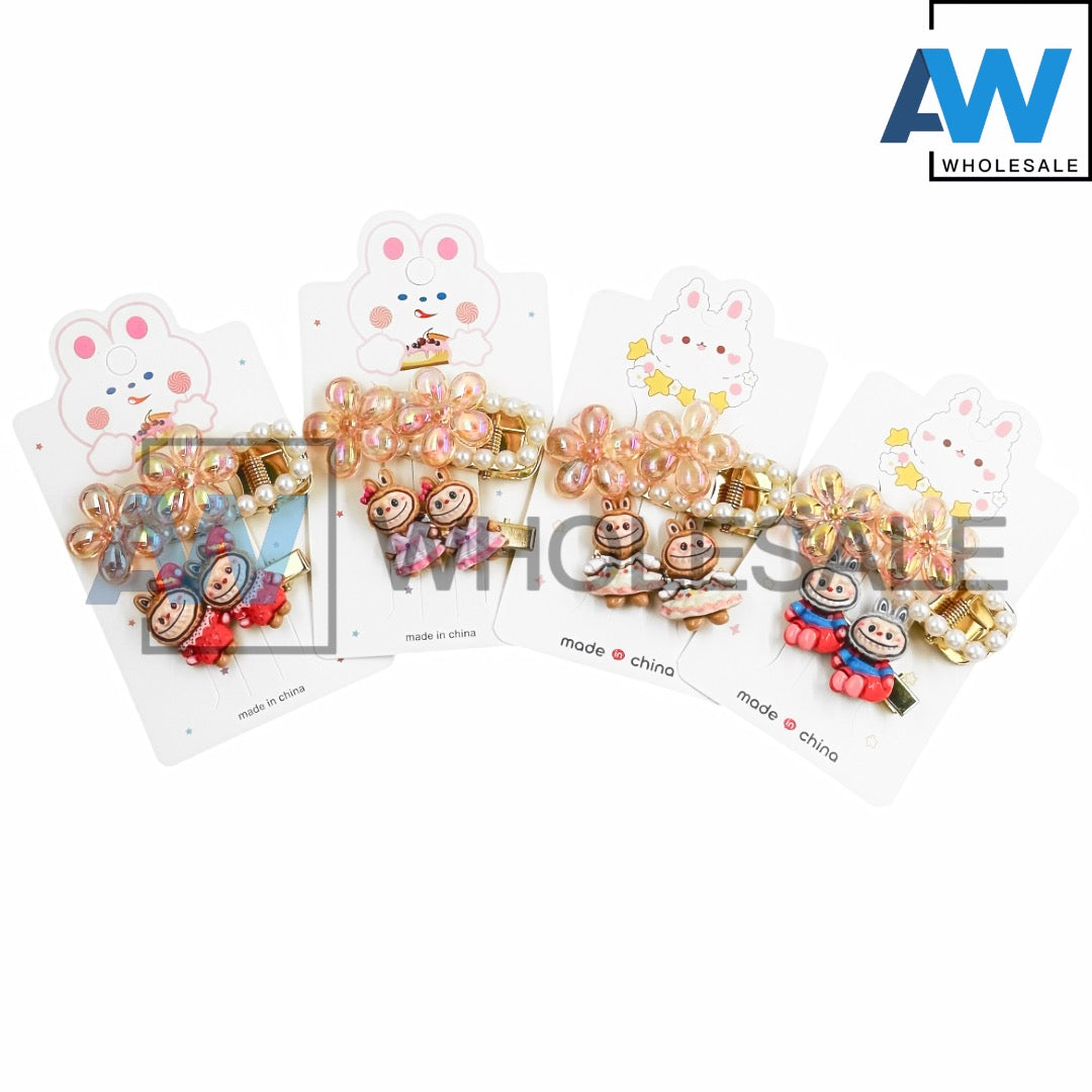 HPN-2167A (12 cards) Character 2 in 1 Hair Clip Set