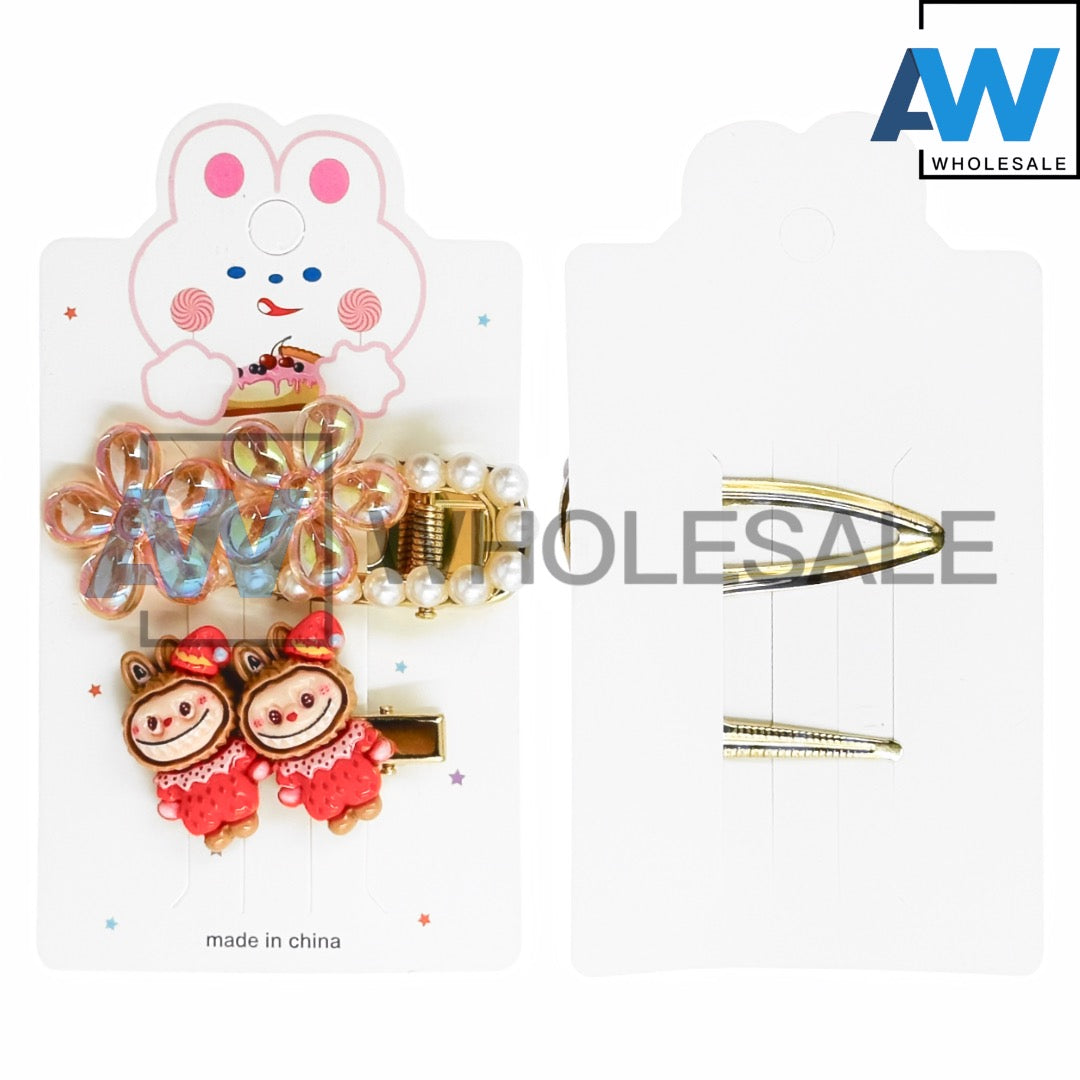 HPN-2167A (12 cards) Character 2 in 1 Hair Clip Set