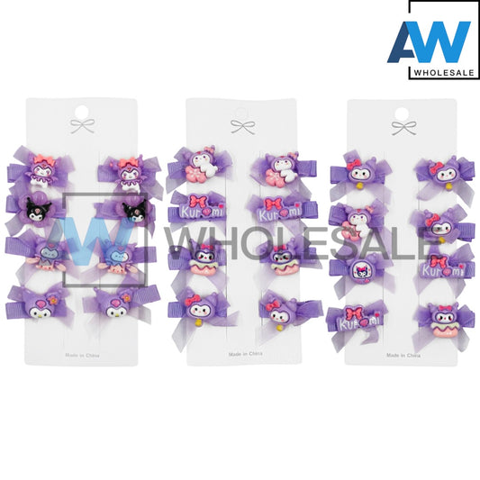 HPN-2170 (8 pcs) K Character Ribbon Hair Clips