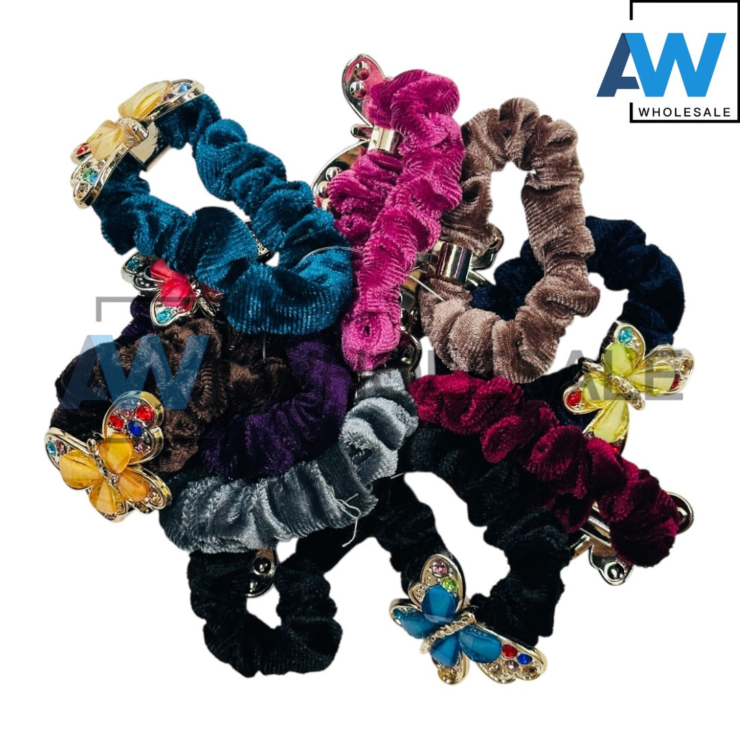 HPN-2172 (10 pcs) Gemstone Hair Scrunchies Hair Ties