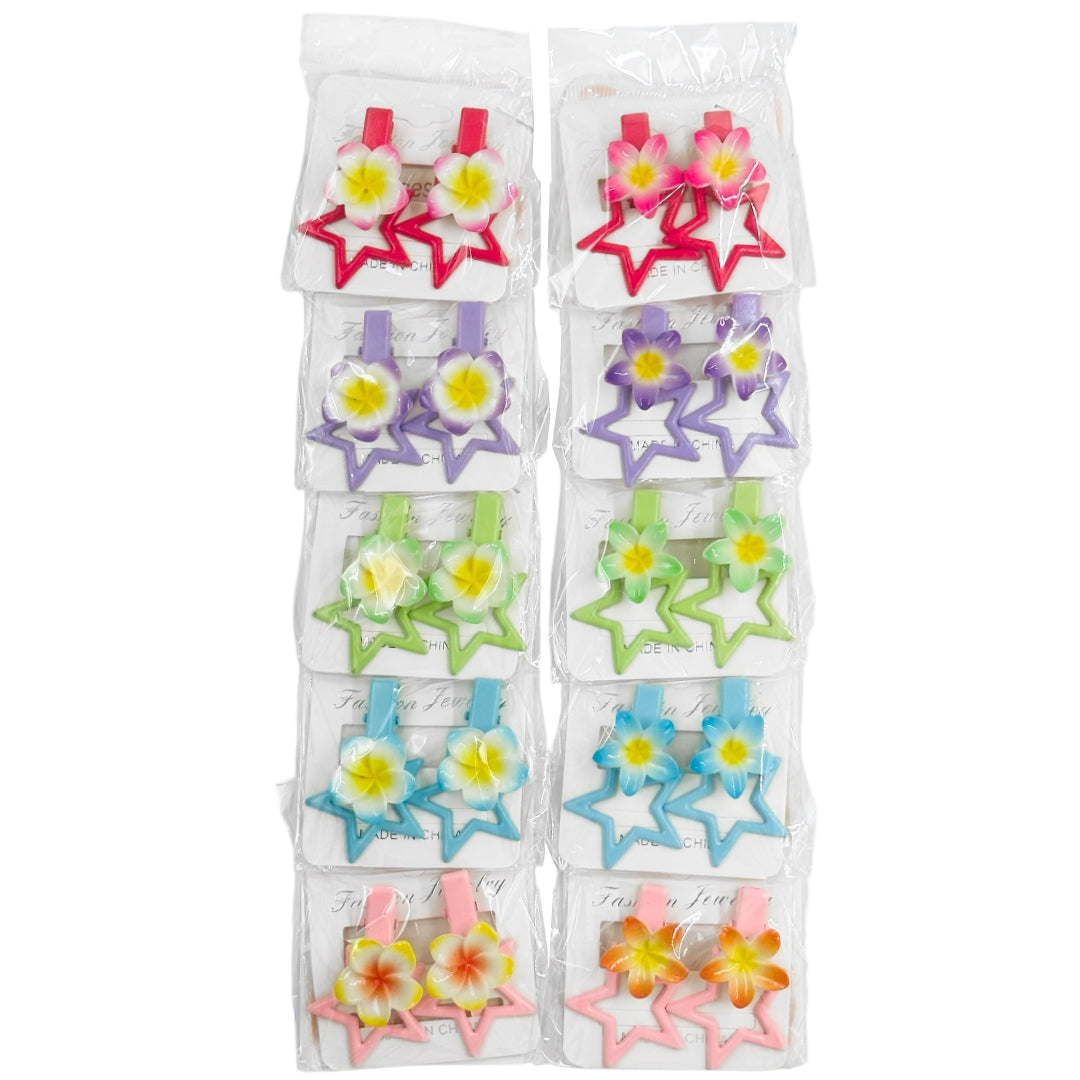 HPN-2215 (10 pcs) Flower Star Hair Clips