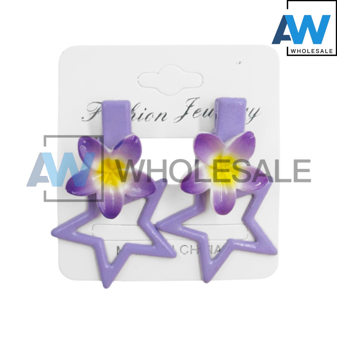 HPN-2215 (10 pcs) Flower Star Hair Clips