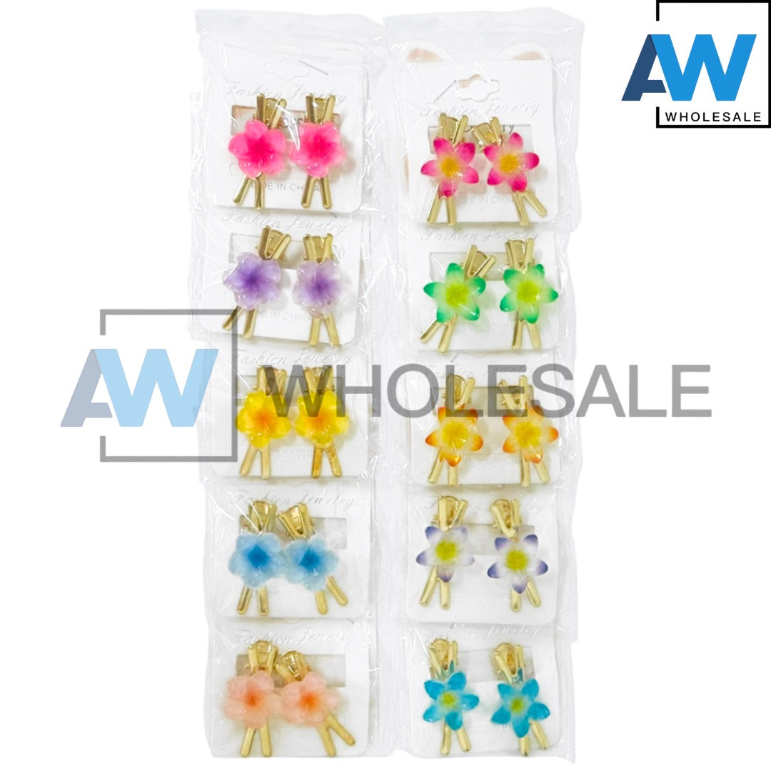 HPN-2216 (10 pcs) Flower Golden Hair Clips