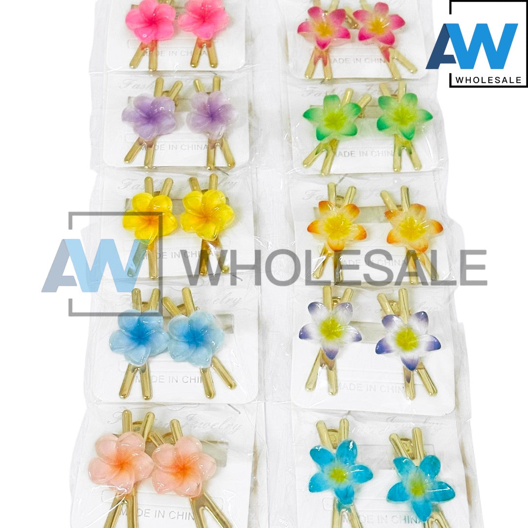 HPN-2216 (10 pcs) Flower Golden Hair Clips