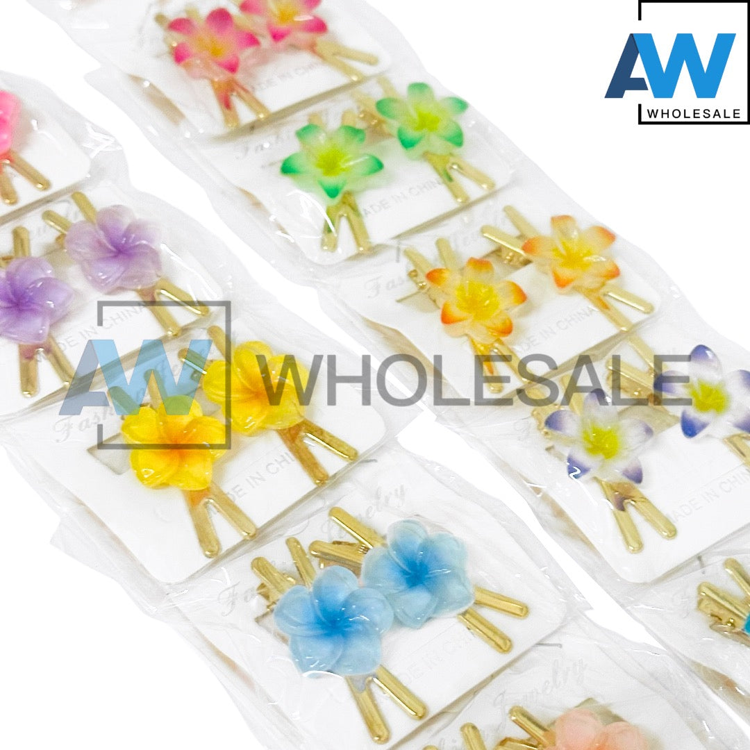 HPN-2216 (10 pcs) Flower Golden Hair Clips