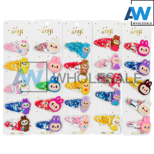 HPN-2221 (1 card) Labubu Snap Hair Clip Sets