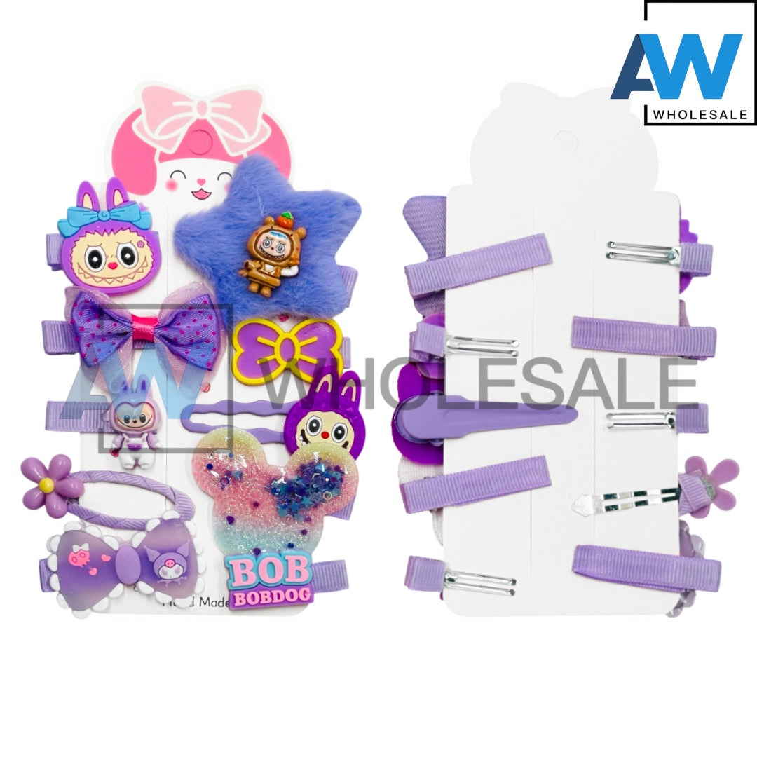 HPN-2248 (1 card) Labubu Hair Clip Set