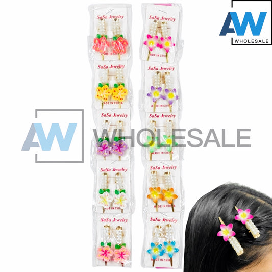 HPN-2250 (10 pcs) Flower Pearl Hair Clips