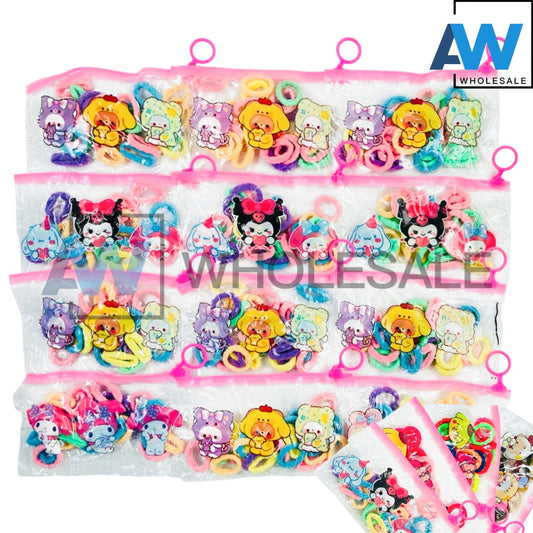HPN-2278 (12 pouches) 24 in 1 Pouch Hair Tie Set