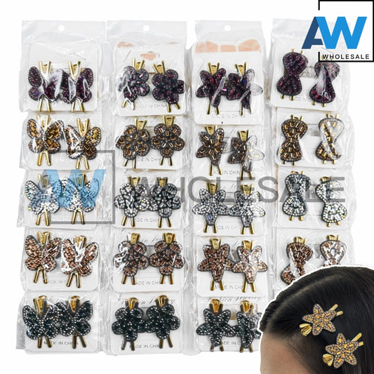 HPN-2291 (10 pcs) Gemstone Shape Hair Clip