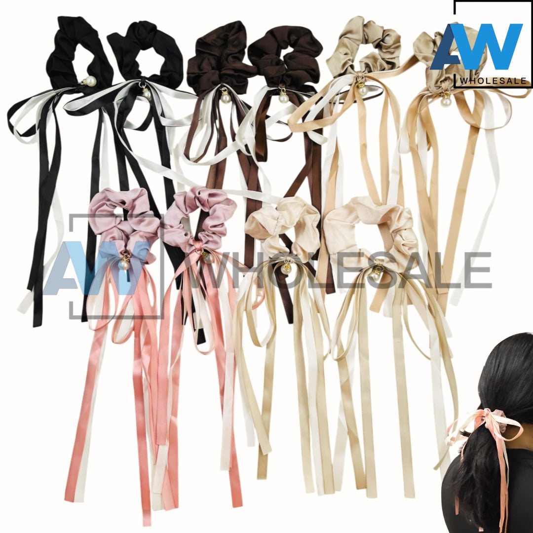 HPN-2304 (10 pcs) Satin Ribbon Hair Ties