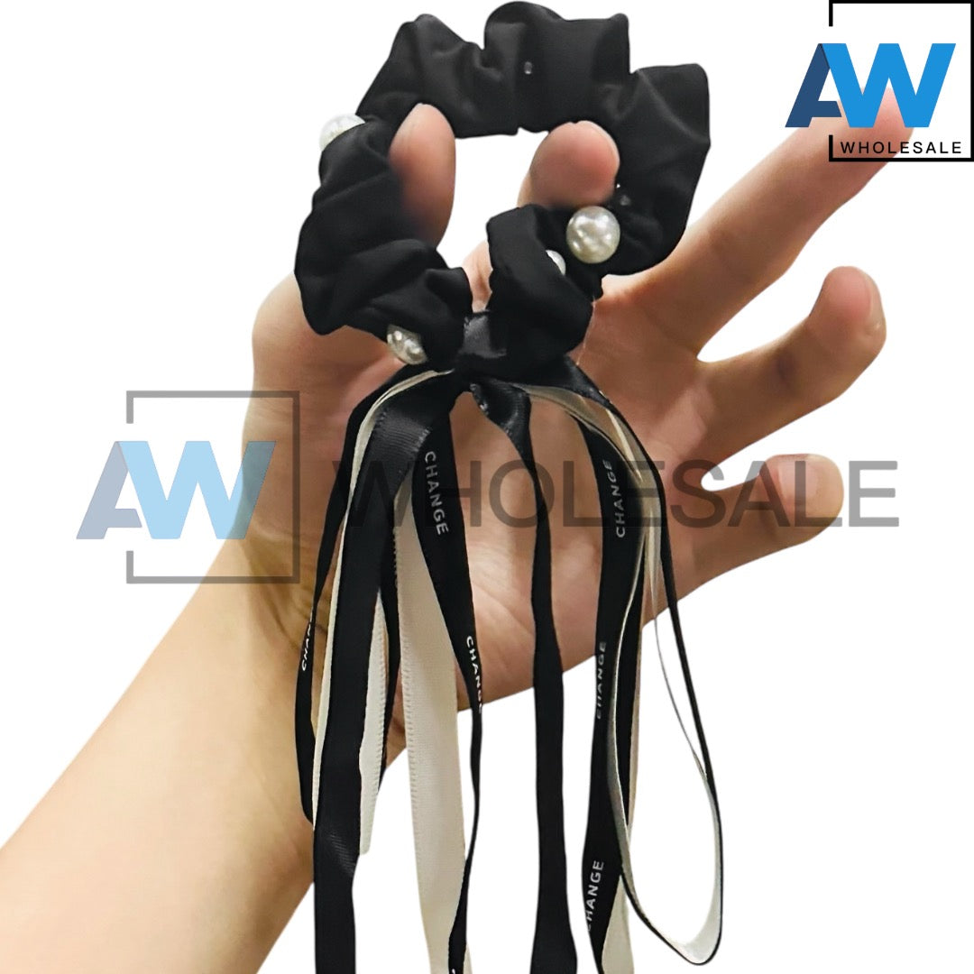 HPN-2304 (10 pcs) Ribbon String Scrunchies Hair Ties