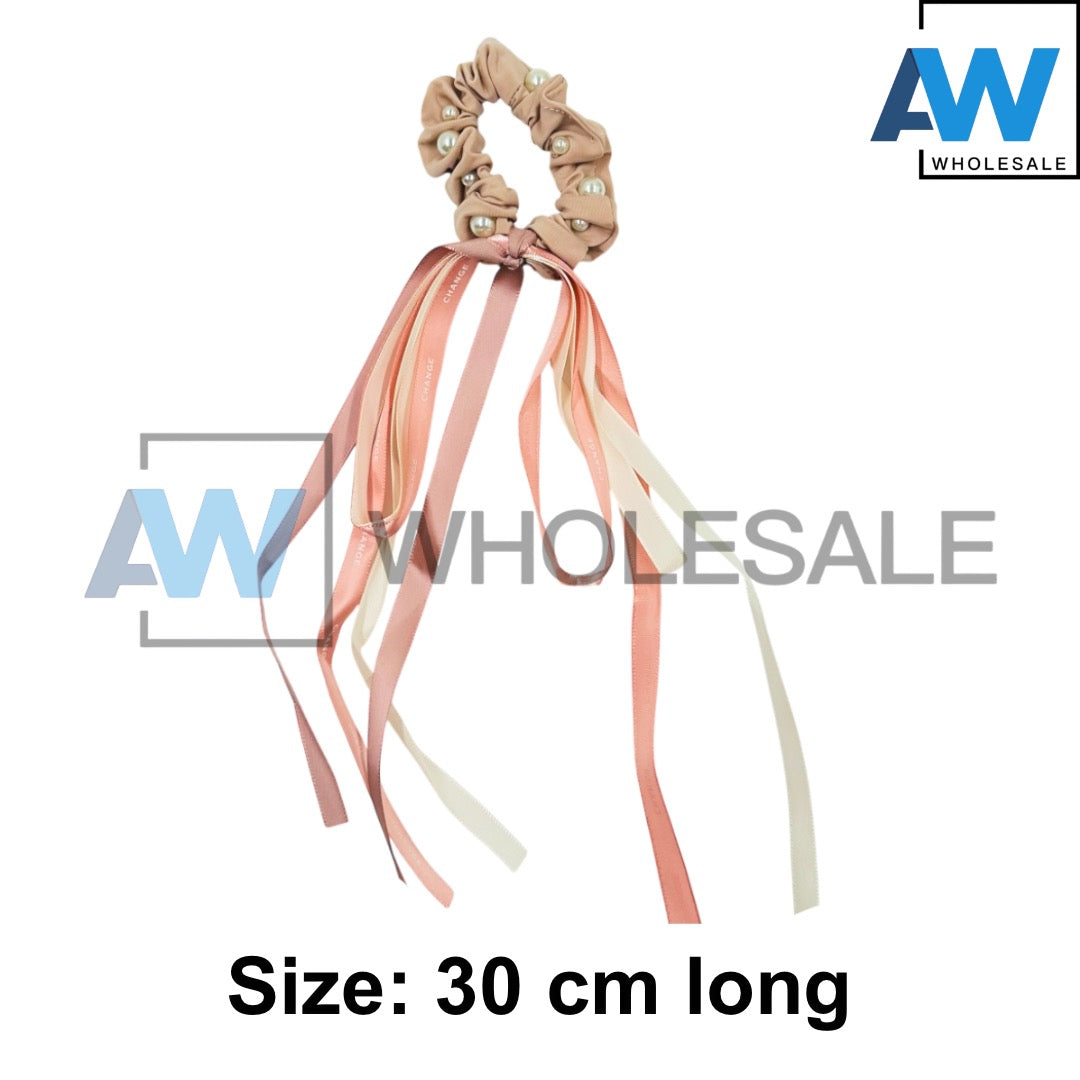HPN-2304 (10 pcs) Ribbon String Scrunchies Hair Ties