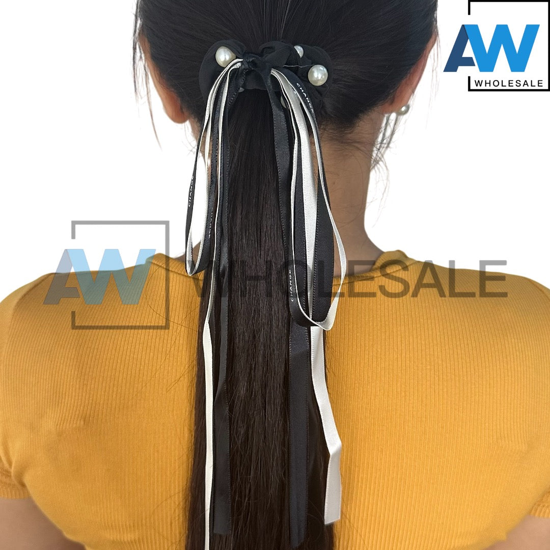 HPN-2304 (10 pcs) Ribbon String Scrunchies Hair Ties